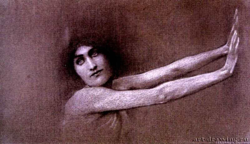 Игрен у двери, 1898 г. - Пастель, бумага; 23 x 39 см. Частное собрание. Бельгия.