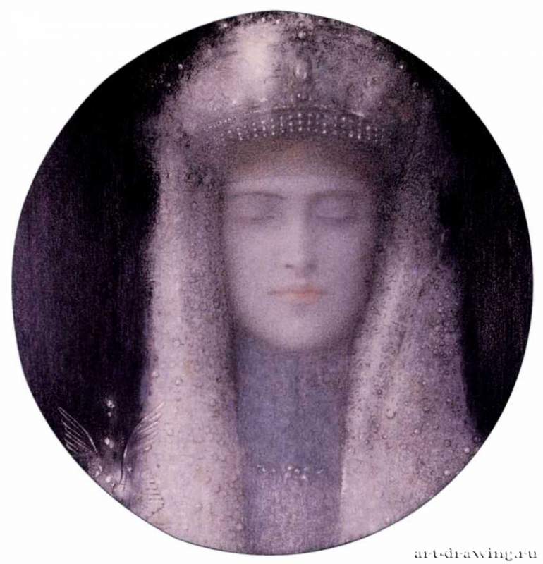 Серебряная тиара, 1909 г. - Пастель, бумага. Диаметр 25. Частное собрание. Бельгия.
