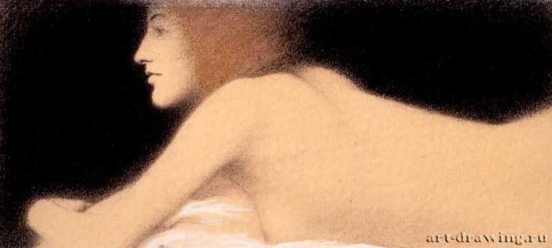 Без названия, 1910 г. - Пастель, размывка, белила, бумага; 16 x 35,8 см. Частное собрание.  Бельгия.