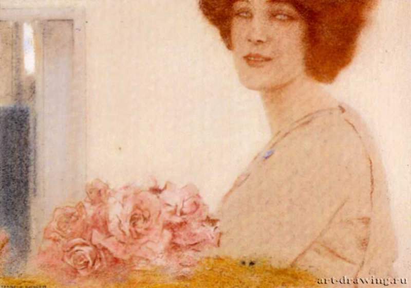 Розы, 1912 г. - Пастель, бумага; 27 x 38,5 см. Музей изящных искусств. Турне. Бельгия.