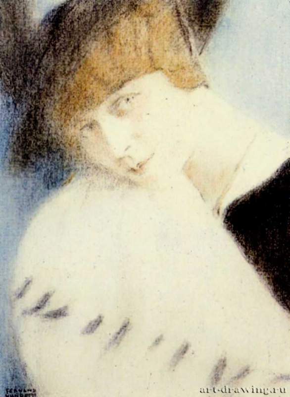 Муфта Полетт, 1918 г. - Пастель, бумага; 22,5 x 16,5 см. Частное собрание. Бельгия.