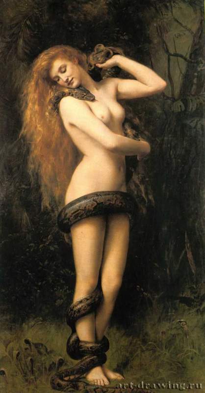 Лилит, 1877 г. - Холст, масло; 200 х 104 см. Художественная галерея Аткинсон.