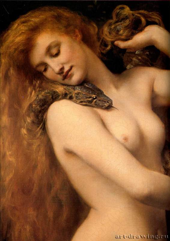 Лилит. Фрагмент, 1877 г. - Холст, масло. Художественная галерея Аткинсон.