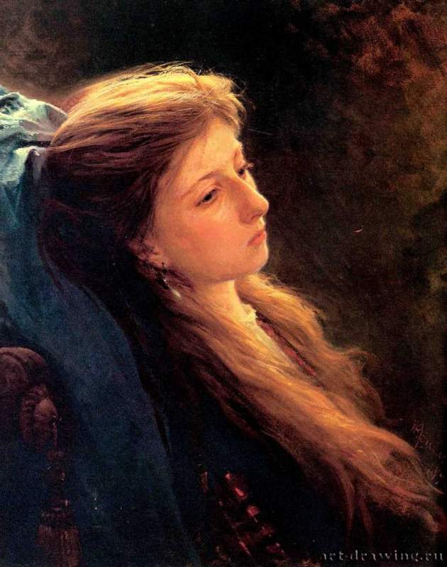 Девушка с распущенной косой - 187357,2 x 48,9 смХолст, маслоРеализмРоссияМосква. Государственная Третьяковская галерея
