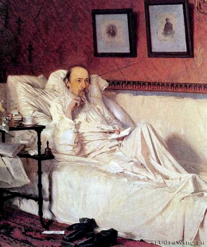 Н. А. Некрасов в период "Последних песен" - 1877 - 1878105 x 89 смХолст, маслоРеализмРоссияМосква. Государственная Третьяковская галерея