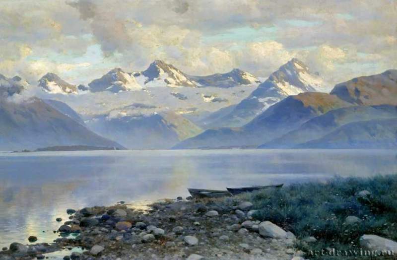Озеро в горах - Холст, масло. Россия.
