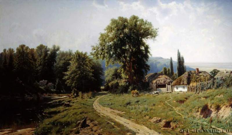 Хутор в Малороссии, 1884 г. - Холст, масло. Россия.