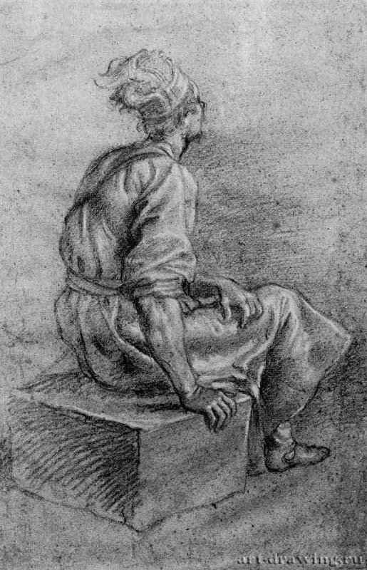 Этюд туземца. 1622 - 368 х 234 мм Черный и белый мел, на серо-голубой бумаге Рим Национальный кабинет гравюр Италия
