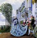 Императрица Елизавета Петровна в Царском Селе, 1905 г. - Гуашь, бумага на картоне; 43,5 х 62 см. Государственная Третьяковская галерея. Москва. Россия.