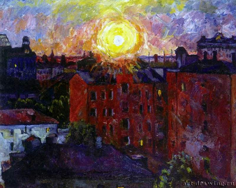 Солнце над крышами. Закат - 192865 х 77 смХолст, маслоАвангардРоссияСанкт-Петербург