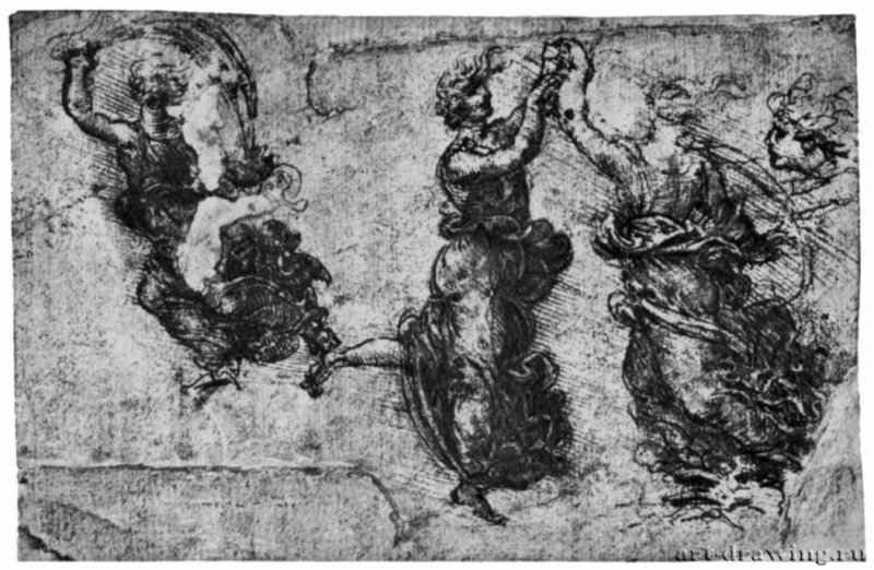 Танцующие нимфы. 1503 - 109 х 167 мм. Перо на бумаге. Венеция. Галерея Академии.