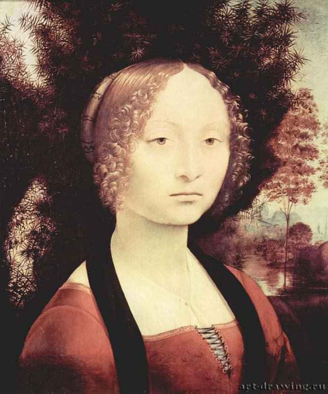 Портрет дамы (Джиневры Бенчи) - 1474-147642 x 37 смДерево, маслоВозрождениеИталияВашингтон. Национальная картинная галерея