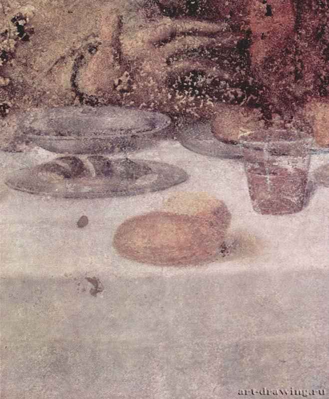 Тайная вечеря. Фрагмент - 1495-1497Фреска (масляная темпера)ВозрождениеИталияМилан. Трапезная монастыря Санта Мария делле Грацие