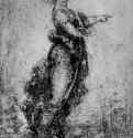 Женская фигура в пейзаже. 1513 - 209 х 134 мм. Коричневый мел на бумаге. Виндзорский замок. Королевская библиотека.