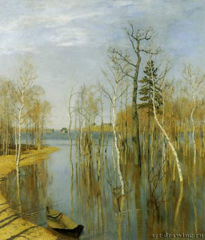 Весна - большая вода, 1897 г. - Холст, масло; 64,2 х 57,5 см. Государственная Третьяковская галерея. Москва. Россия.