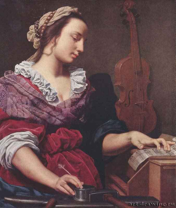 Аллегория Музыки - Вторая треть 17 века86 x 72 смХолстБароккоИталияРим. Собрание А. Бузири Вичи