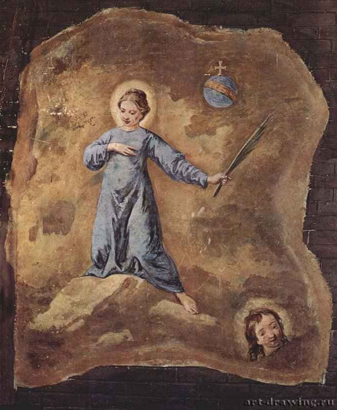 Фреска в церкви Сан Панталон в Венеции. Мученица. Фрагмент - 1744-1745ФрескаРококоИталияВенеция. Сан Панталон