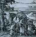 Авраам отправляется принести в жертву Исаака. 1517-1519 - Ксилография 28,2 x 21,1 Музей изящных искусств Бостон