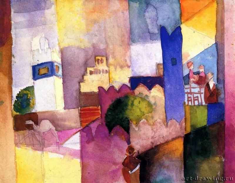 Кайруан - 191422,5 x 29 смАкварельЭкспрессионизмГерманияМюнстер. Музей земли ВестфалияОбъединение художников "Синий всадник"