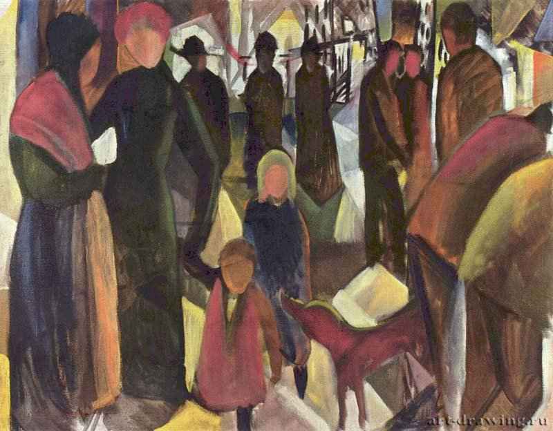 Прощание - 1914101 x 130,5 смХолст, маслоЭкспрессионизмГерманияКёльн. Музей Вальрафа-РихартцаОбъединение художников "Синий всадник"; незавершенная картина