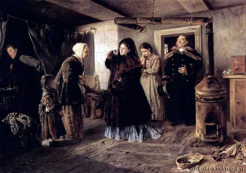 В. Е. Маковский: Посещение бедных - 1874 г.