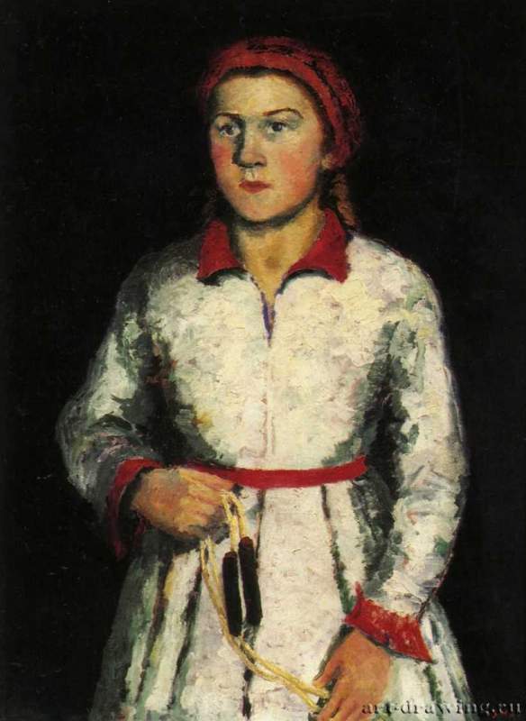 Портрет дочери художника, 1933 - 1934 г. - Холст, масло; 85 х 61,8 см. Государственный Русский музей. Санкт-Петербург. Россия.