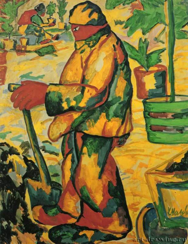 Садовник, 1911 г. - Холст, масло; 91 х 70 см. Музей Стеделик. Амстердам. Россия.