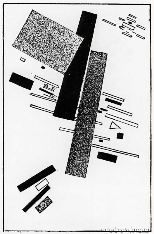 Литография из альбома "Супрематизм. 34 рисунка", 1920 г. - Витебск. Россия.