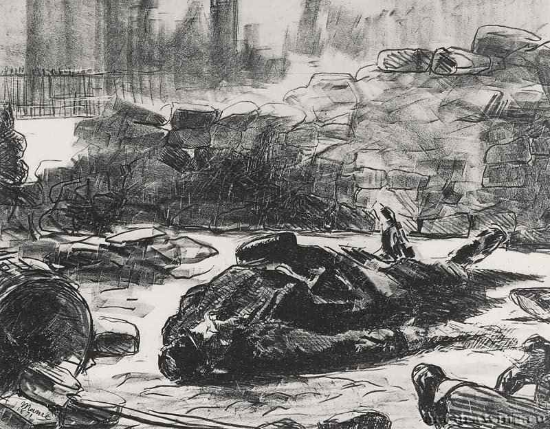 Гражданская война. 1871 - 398 х 515 мм Литография Париж. Частное собрание Франция