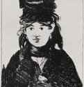 Портрет Берты Моризо. 1872 - 203 х 142 мм Литография Париж. Частное собрание Франция