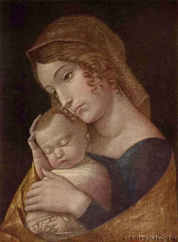 Мантенья, Андреа: Мария со спящим Иисусом, 1455.