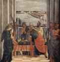 Успение Марии - 146154 x 42 смДерево, темпераВозрождениеИталияМадрид. ПрадоЭта доска относится к триптиху, хранящемуся в Уффици, первоначально помещалась во дворцовой капелле герцогов Мантуанских