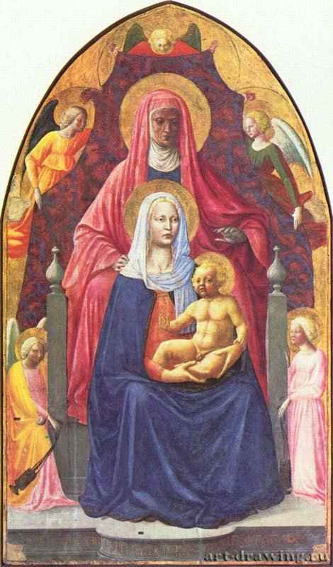 Мария с младенцем и Анной - 1425175 x 103 смДеревоВозрождениеИталияФлоренция. Галерея Уффици