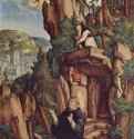 Молитва св. Бенедикта. 1530 - Мастер из Мескирха. 106 x 75 см. Дерево. Высокая готика. Германия. Штутгарт. Государственная галерея.