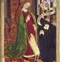 Св. Агнеса и Гертруда ван Слингеландта (заказчица). 1500 - Мастер мозаики из Дордрехта. 60,5 x 46,5 см. Дерево. Нидерланды (Фландрия). Амстердам. Рейксмузеум.