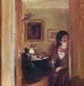 Сестра художника в комнате - 184746,1 x 31,7 смКартон, бумага, маслоРеализмГерманияМюнхен. Новая пинакотека