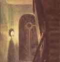 Прихожая и лестница ночью - 184836 x 21,5 смКартон, бумага, маслоРеализмГерманияЭссен. Музей Фолькванг