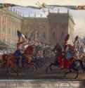 Рыцари с обнажёнными мечами, 1854 г. - Акварель, гуашь, карандаш; 44,5 x 56,9 см. Санкт-Петербург. Эрмитаж. Германия.