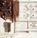 Железный затвор в музее, 1868 г. - Карандаш и акварель, на бумаге; 293 x 227 мм. Берлин. Гравюрный кабинет. Германия.