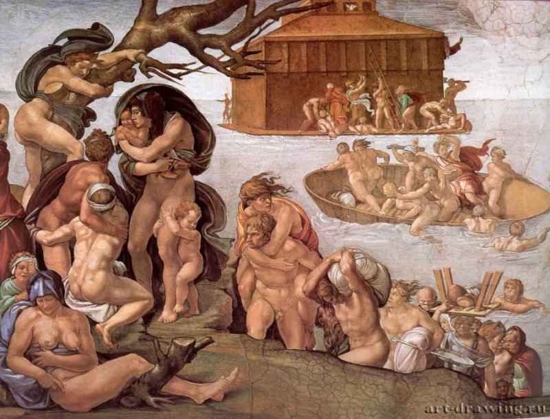 Микеланджело Буонарроти: Всемирный потоп, 1508-1512. Фреска. Рим. Ватикан, Сикстинская капелла.