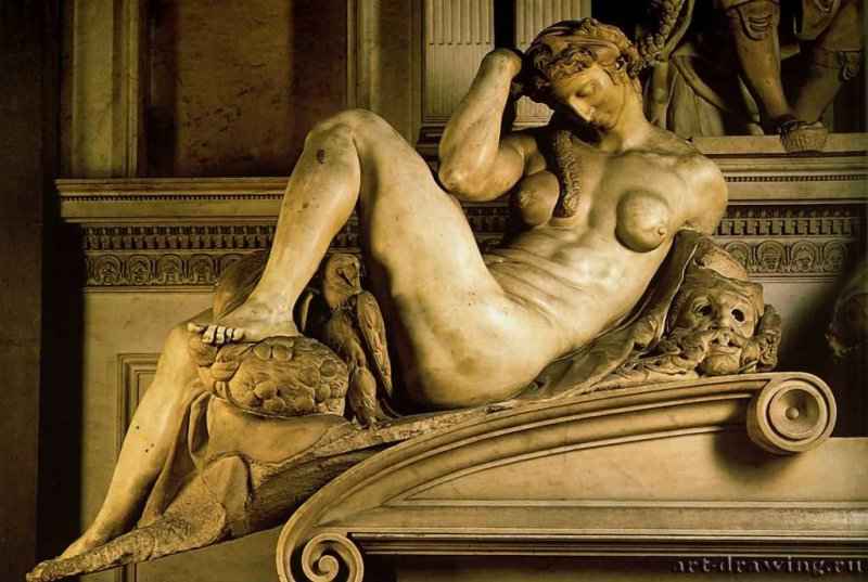 Гробница Джулиано. Ночь (символ быстротекущего времени). 1520 - Флоренция.
