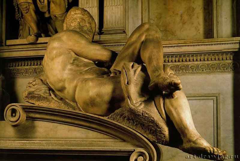 Гробница Джулиано. День (символ быстротекущего времени). 1520 - Флоренция.
