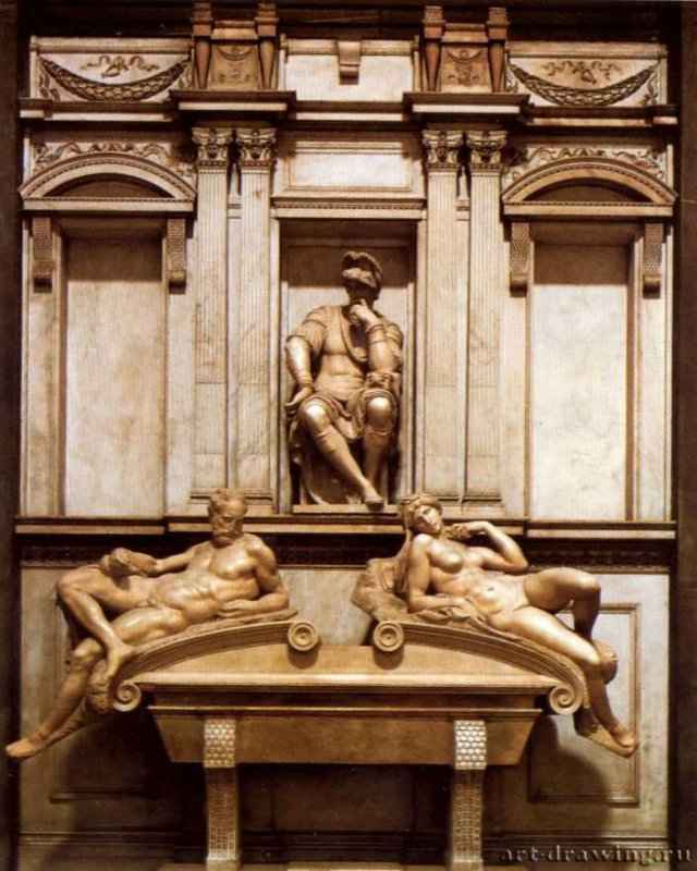 Гробница Лоренцо Медичи. 1521-1534 - Высота: 178 см. Мрамор. Флоренция. Сан Лоренцо.