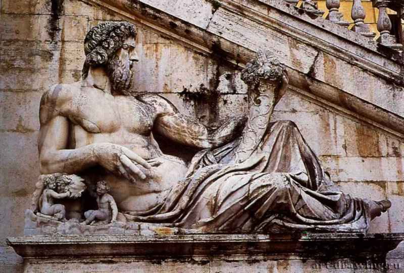 Речной бог на лестнице палаццо Сенаторов - Рим.