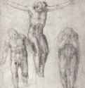 Христос на кресте. 1550-1560 - 278 х 234 мм. Черный мел, белый мел (окислился), на бумаге. Оксфорд. Музей Эшмолеан, Отдел гравюры и рисунка.