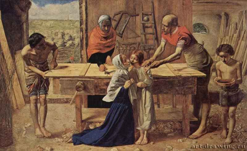 Иисус в родительском доме (Мастерская плотника) - 185086,3 x 139,7 смХолст, маслоПрерафаэлитыВеликобританияЛондон. Галерея Тейт