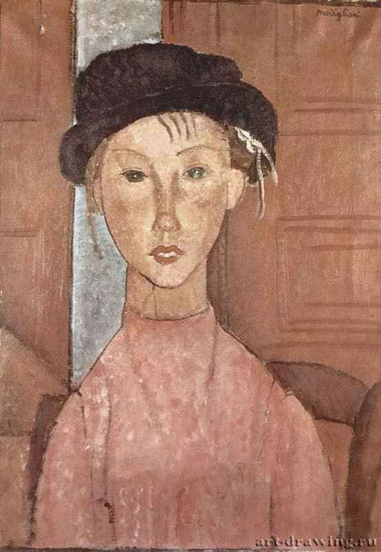 Девушка в шляпе - 191865 x 45 смХолст, маслоПарижская школаФранцияПариж. Частное собрание