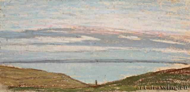 Пейзаж, 1862 г. - Пастель, бумага; 17,4 x 35,9 см. Музей изящных искусств. Бостон. Франция.