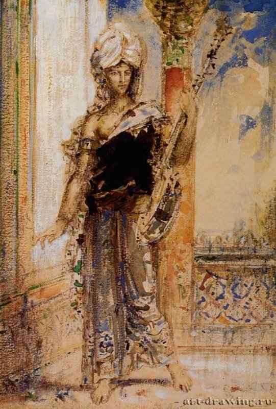 Арабский певец, 1883 г. - Акварель; 20,7 x 14 см. Париж. Академия изящных искусств. Франция.