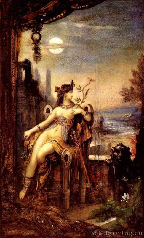 Клеопатра, 1883 г. - Акварель, гуашь; 39,5 x 25 см. Париж. Лувр. Франция.
